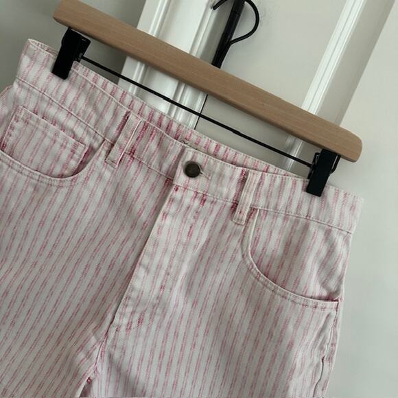 Faherty Topsail Denim Short Pink Railroad Stripe Size: 29 - Picture 3 of 7